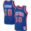 Dennis Rodman Detroit Pistons Mitchell & Ness 1988/89 Hardwood Classics Swingman Jersey - - Front View