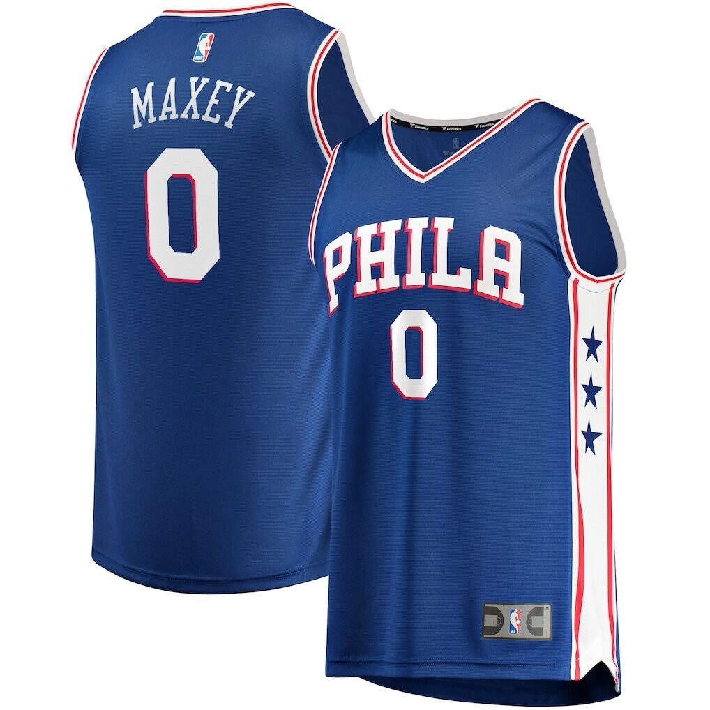 Tyrese Maxey Philadelphia 76ers Fashion7 Fast Replica Jersey Royal – Icon Edition