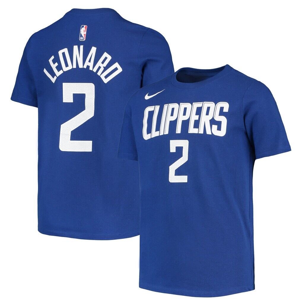 Kawhi Leonard LA Clippers Nike Youth Logo Name & Number Performance T-Shirt – Royal