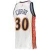 Stephen Curry Golden State Warriors Mitchell & Ness 2009/10 Hardwood Classics Authentic Jersey - White - Detail View
