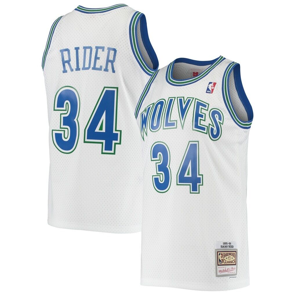 Isaiah Rider Minnesota Timberwolves Mitchell & Ness 1995/96 Hardwood Classics Swingman Jersey