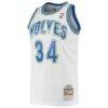 Isaiah Rider Minnesota Timberwolves Mitchell & Ness 1995/96 Hardwood Classics Swingman Jersey - White - Side View