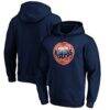 Houston Astros Cooperstown Collection Huntington Logo Fitted Pullover Hoodie - Navy - Front View