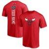 Chicago Bulls Playmaker Personalized Name & Number T-Shirt - Red - Front View