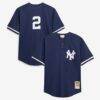 Derek Jeter New York Yankees Mitchell & Ness Big & Tall Batting Practice Replica Player Jersey - Navy - Front View
