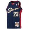 LeBron James Cleveland Cavaliers Mitchell & Ness Youth 2008-09 Hardwood Classics Swingman Jersey - Navy - Back View