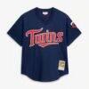 David Ortiz Minnesota Twins Mitchell & Ness 2002 Cooperstown Collection Mesh Batting Practice Jersey - Navy - Side View