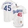 Pedro Martinez Los Angeles Dodgers Mitchell & Ness 1993 Cooperstown Collection Home Authentic Jersey - White - Front View