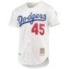Pedro Martinez Los Angeles Dodgers Mitchell & Ness 1993 Cooperstown Collection Home Authentic Jersey - White - Side View