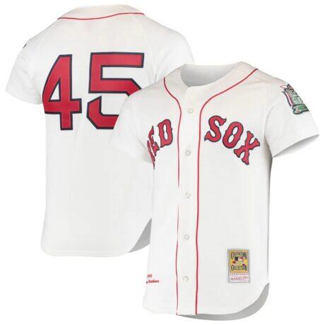 Pedro Martinez Boston Red Sox Mitchell & Ness 1999 Cooperstown Collection Home Authentic Jersey - White - Front View