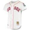 Pedro Martinez Boston Red Sox Mitchell & Ness 1999 Cooperstown Collection Home Authentic Jersey - White - Side View