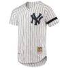 New York Yankees Mitchell & Ness Cooperstown Collection 1996 Authentic Home Jersey - White - Side View