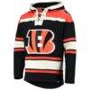 Cincinnati Bengals '47 Lacer V-Neck Pullover Hoodie - Black - Side View