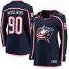 Elvis Merzlikins Columbus Blue Jackets Fashion7 Women's Home Breakaway Jersey - Navy - Front View