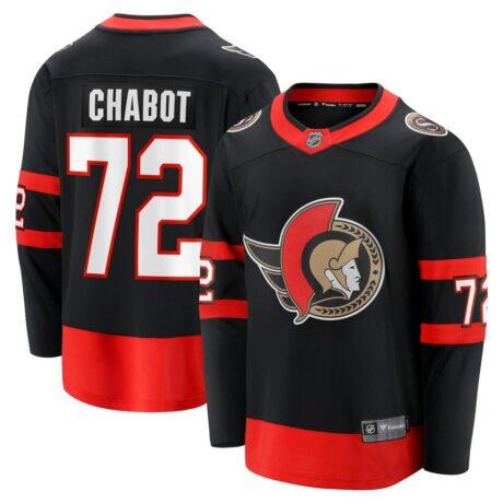 Thomas Chabot Ottawa Senators Fashion7 Home Breakaway Jersey - Black - Front View