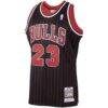 Michael Jordan Chicago Bulls Mitchell & Ness 1995/96 Hardwood Classics Authentic Jersey - Black - Side View