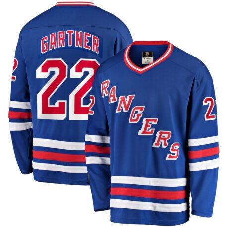 Mike Gartner New York Rangers Fashion7 Premier Breakaway Retired Player Jersey - Blue - Front View