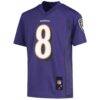 Lamar Jackson Baltimore Ravens Youth Replica Jersey - Purple - Side View