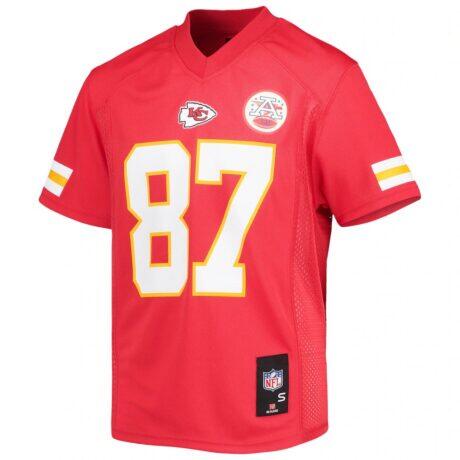 Travis Kelce Kansas City Chiefs Youth Replica Player Jersey - Red - Front View