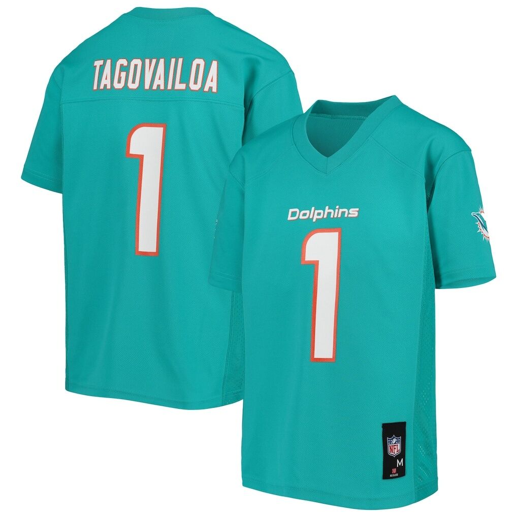 Tua Tagovailoa Miami Dolphins Youth Replica Jersey - Aqua