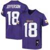 Justin Jefferson Minnesota Vikings Youth Replica Jersey - Purple - Front View