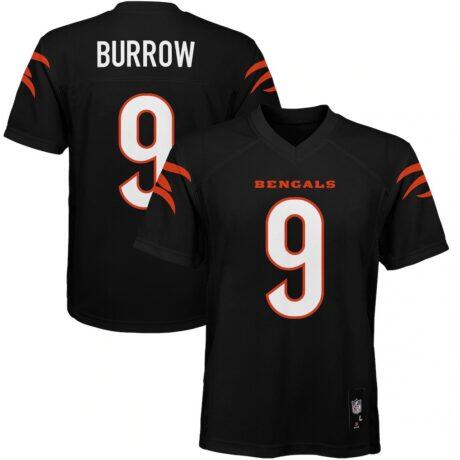 Joe Burrow Cincinnati Bengals Youth Replica Player Jersey - Black - Front View