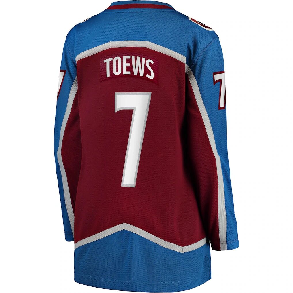 Devon Toews Colorado Avalanche Fashion7 Women's Home Breakaway Player Jersey - Burgundy