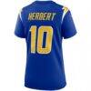 Justin Herbert Los Angeles Chargers Nike Women's Game Jersey - Royal - Detail View