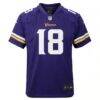 Justin Jefferson Minnesota Vikings Nike Youth Game Jersey - Purple - Side View