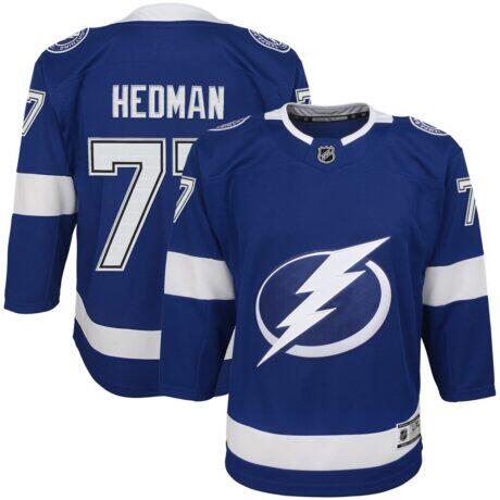Victor Hedman Tampa Bay Lightning Youth Home Premier Player Jersey - Blue - Front View