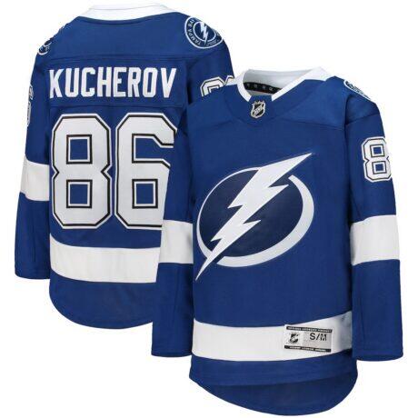 Nikita Kucherov Tampa Bay Lightning Youth Home Premier Player Jersey - Blue - Front View