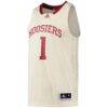 #1 Indiana Hoosiers adidas Swingman Basketball Jersey - Cream - Side View