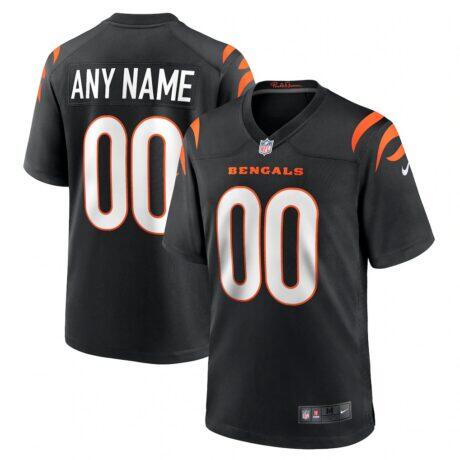 Cincinnati Bengals Nike Youth Logo Game Custom Jersey - Black - Front View