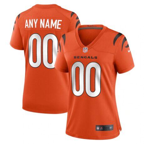 Cincinnati Bengals Nike Women's Alternate Game Custom Jersey - Orange - Front View