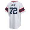 Carlton Fisk Chicago White Sox Nike Home Cooperstown Collection Team Player Jersey - White - Detail View