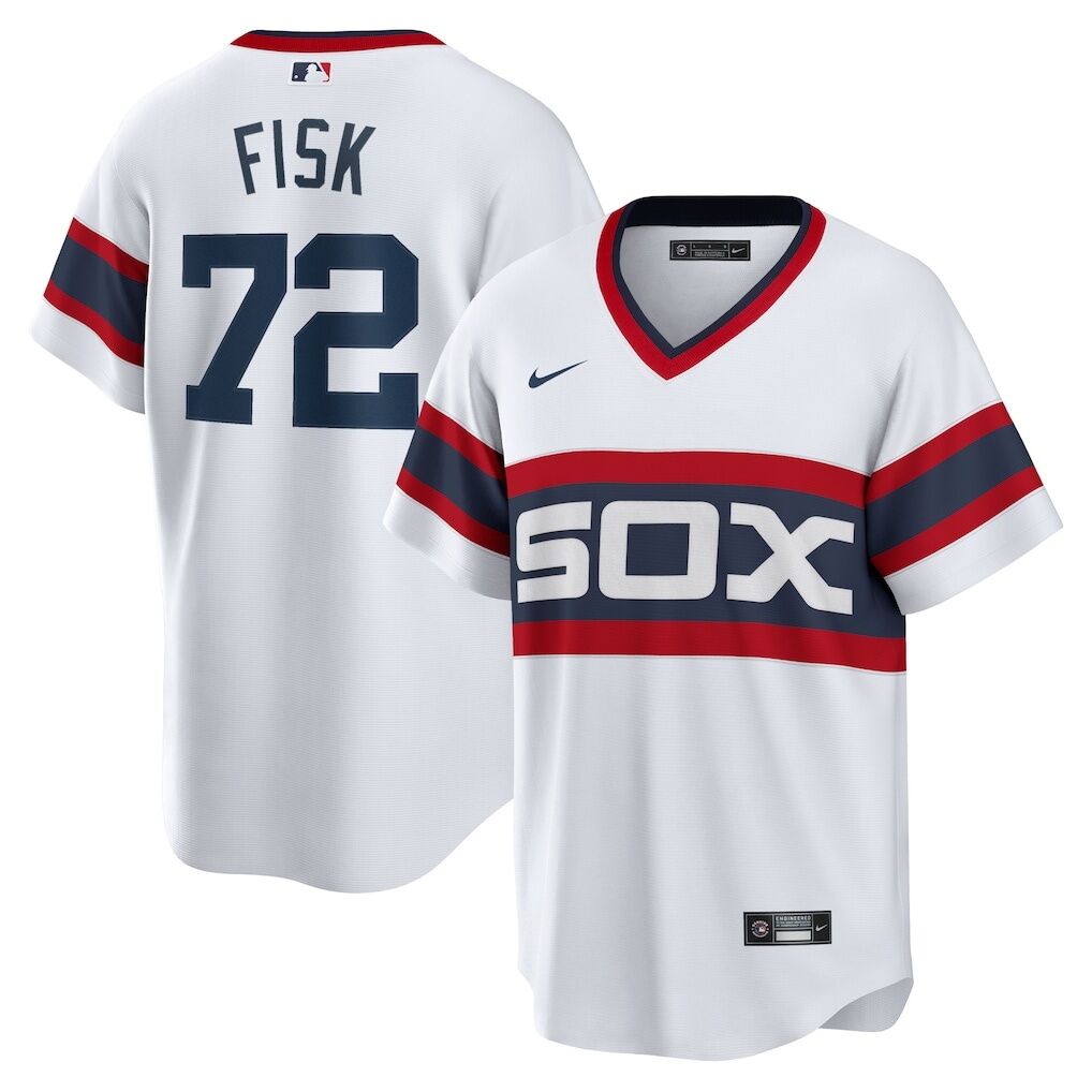 Carlton Fisk Chicago White Sox Nike Home Cooperstown Collection Team Player Jersey