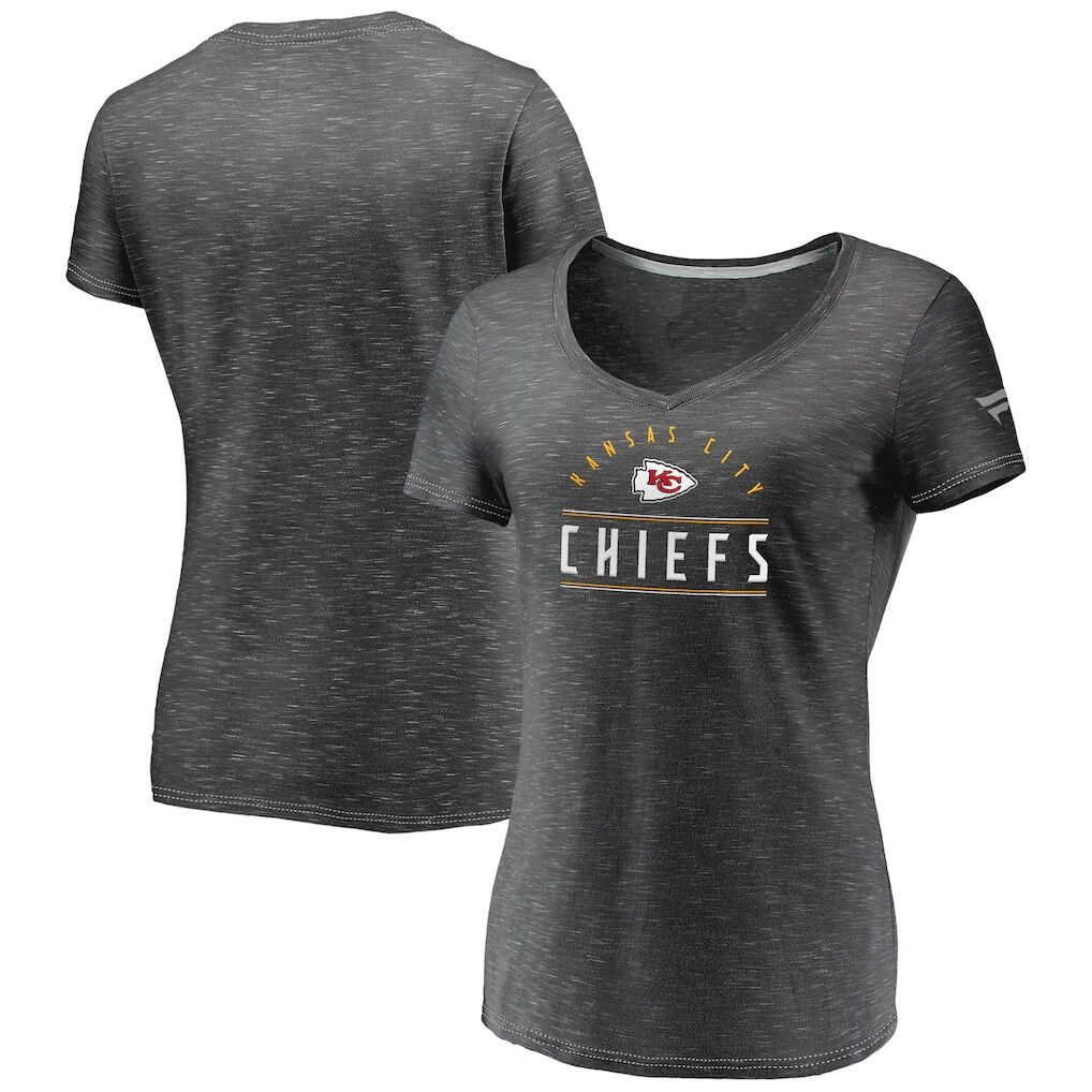 Kansas City Chiefs Fashion7 Women’s League Leader Space Dye V-Neck T-Shirt