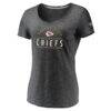 Kansas City Chiefs Fashion7 Women's League Leader Space Dye V-Neck T-Shirt - Charcoal - Side View