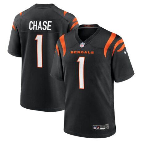Ja'Marr Chase Cincinnati Bengals Nike Game Jersey - Black - Front View