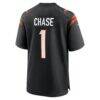 Ja'Marr Chase Cincinnati Bengals Nike Game Jersey - Black - Side View