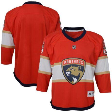 Florida Panthers Youth Home Replica Blank Jersey - Red - Front View