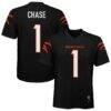 Ja'Marr Chase Cincinnati Bengals Youth Replica Player Jersey - Black - Front View