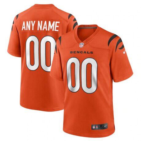 Cincinnati Bengals Nike Alternate Game Custom Jersey - Orange - Front View