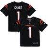 Ja'Marr Chase Cincinnati Bengals Nike Preschool Game Jersey - Black - Front View