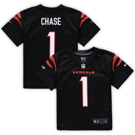 Ja'Marr Chase Cincinnati Bengals Nike Preschool Game Jersey - Black - Front View