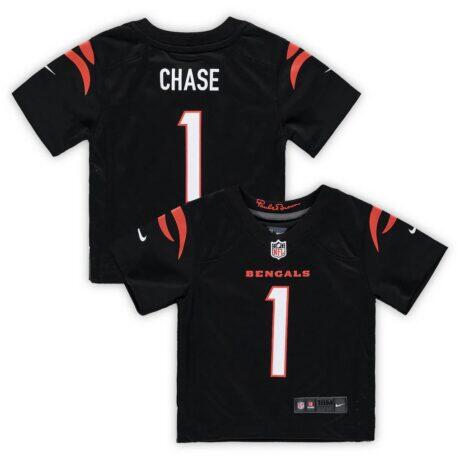 Ja'Marr Chase Cincinnati Bengals Nike Infant Team Player Game Jersey - Black - Front View