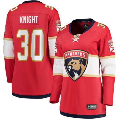 Spencer Knight Florida Panthers Fashion7 Women's Home Breakaway Jersey - Red - Front View