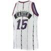 Vince Carter Toronto Raptors Mitchell & Ness 1998/99 Big & Tall Hardwood Classics Swingman Jersey - White - Detail View