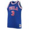 Allen Iverson Philadelphia 76ers Mitchell & Ness 1996/97 Big & Tall Hardwood Classics Swingman Jersey - Royal - Side View