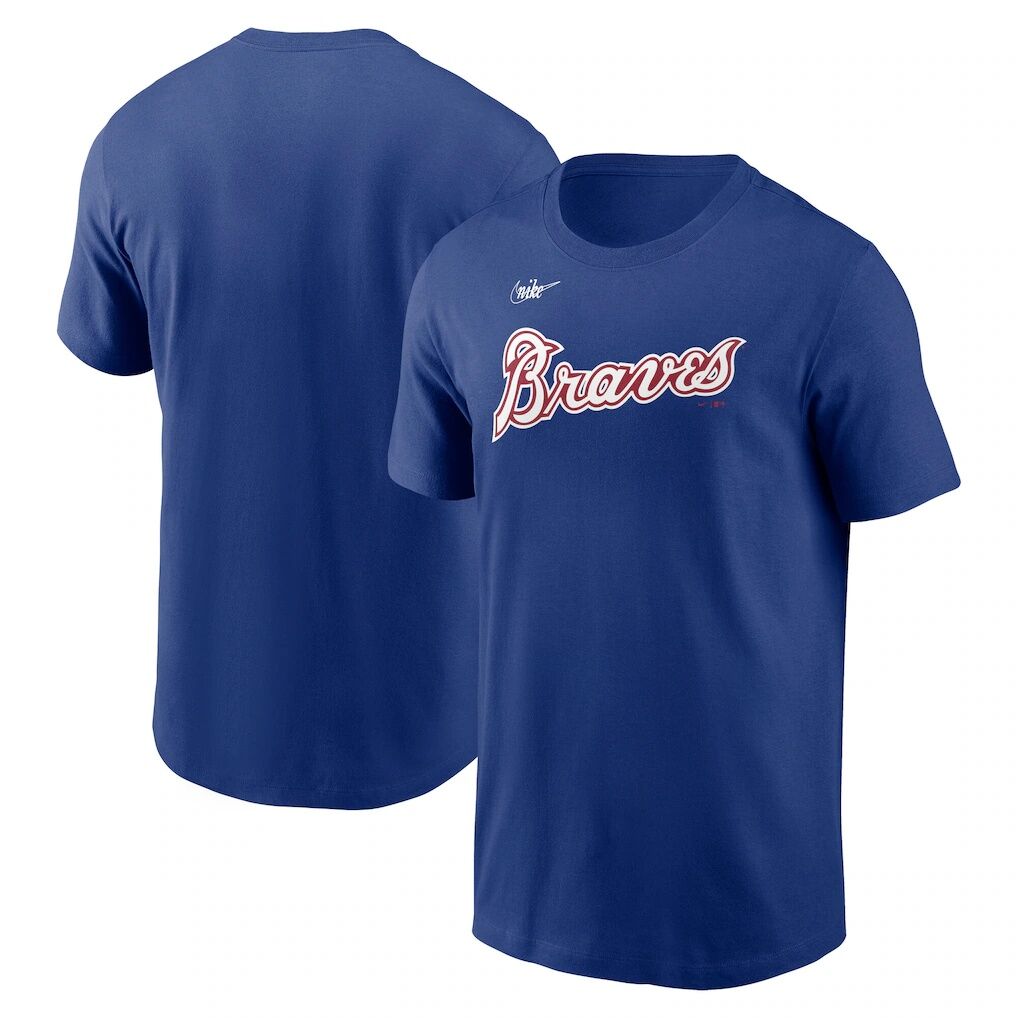 Atlanta Braves Nike Cooperstown Collection Wordmark T-Shirt – Royal